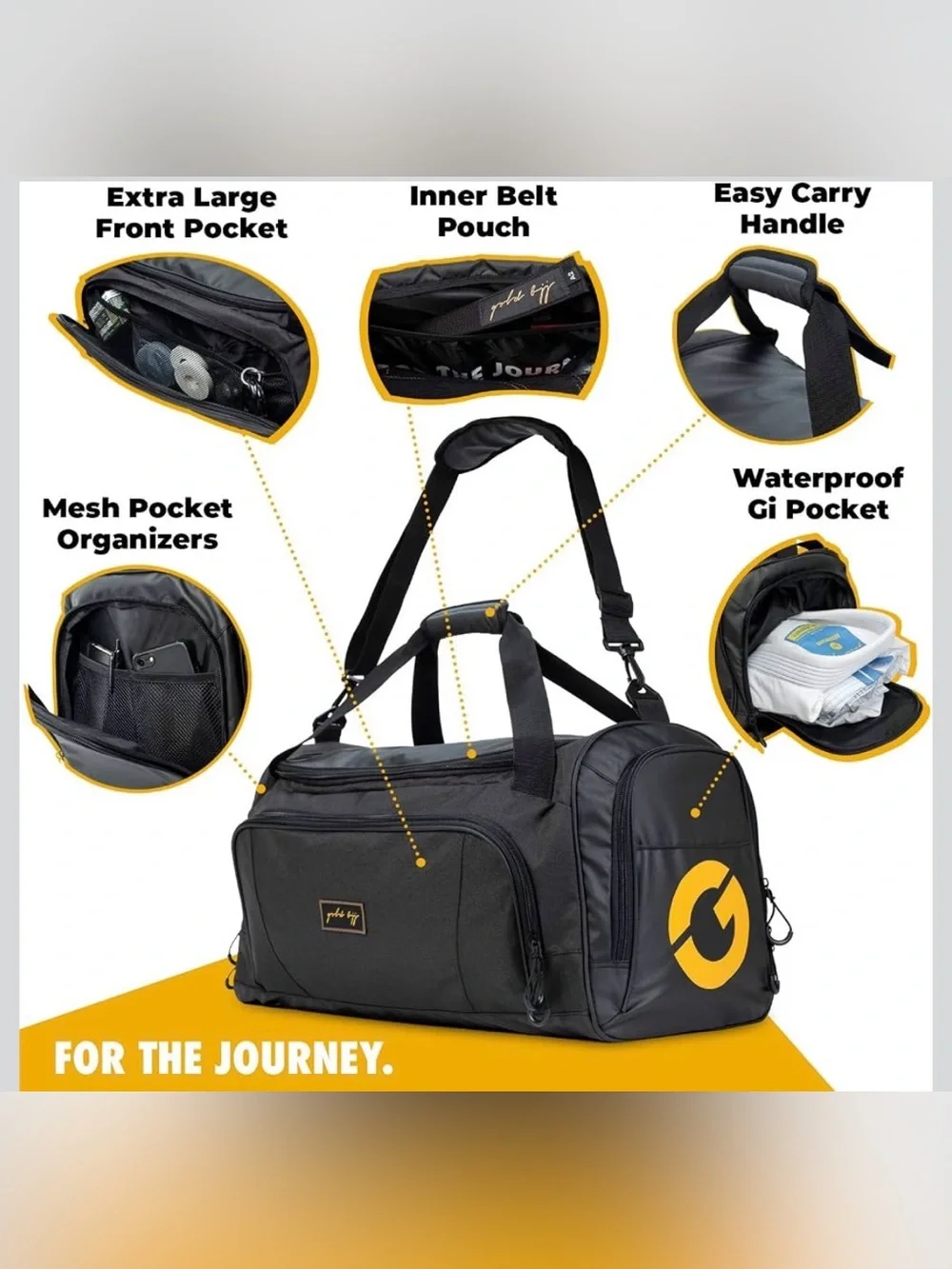 Gold BJJ Randori Black Men’s Duffle Bag